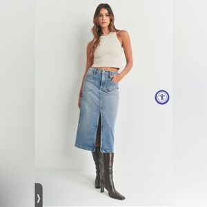 Just Black Demin Utility Skirt